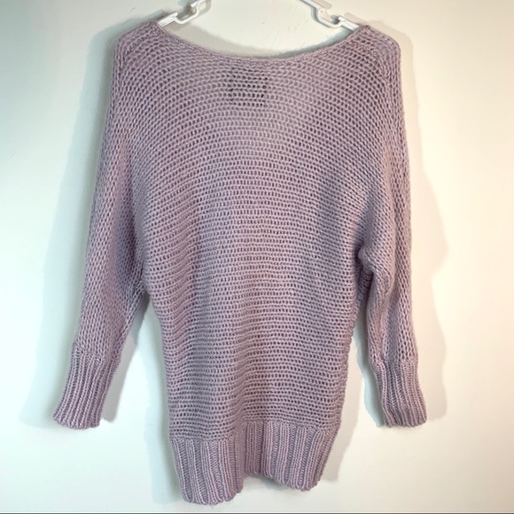 American Eagle Lavender Oversize Wool Mohair Crochet Sweater - Picture 9 of 11